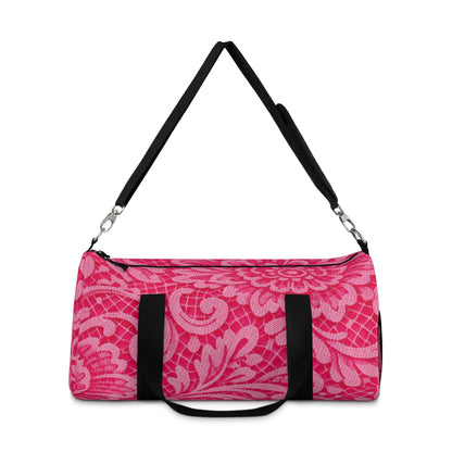 Pink Floral Pattern Duffel Bag — Stylish Travel & Gym Bag
