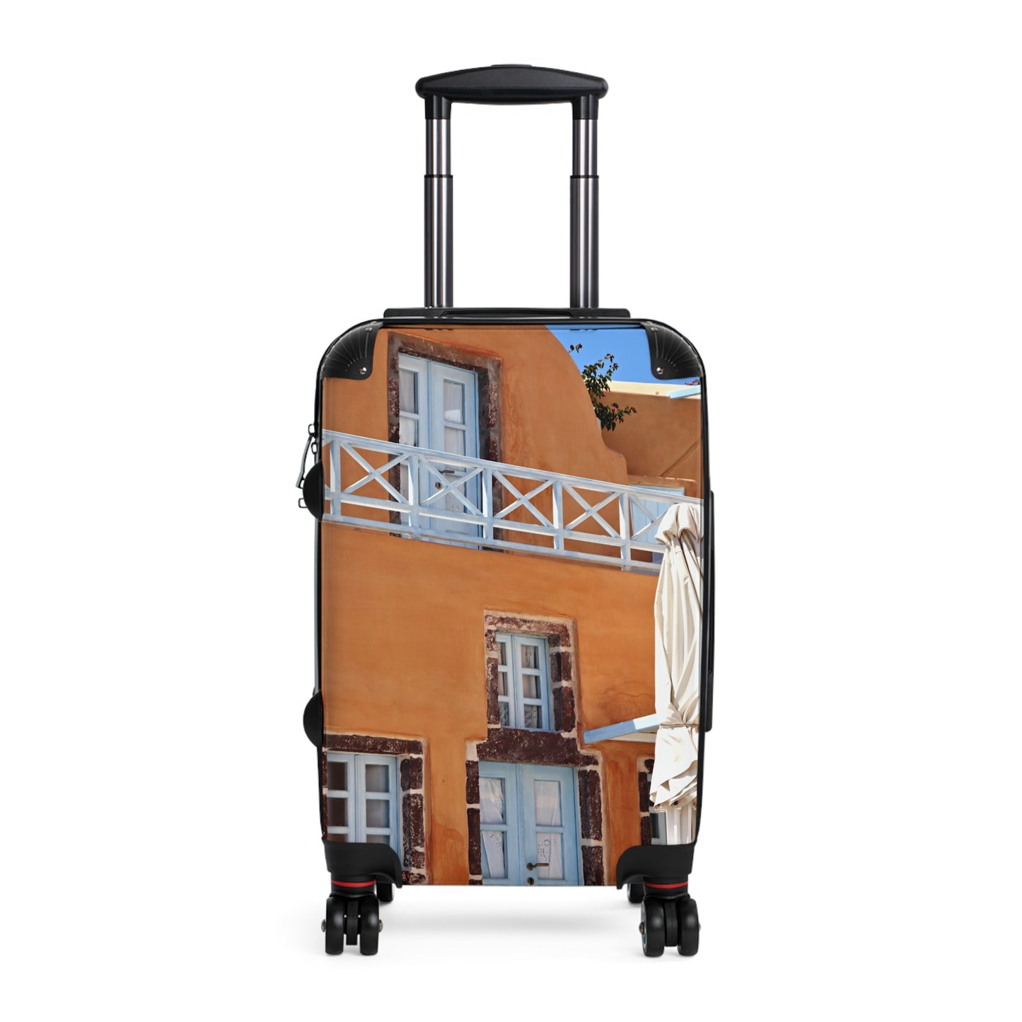 Luxury Santorini Oia Suitcase - Ghost City Edition - Iconic Orange House Architecture Photography - Exclusive Travel Luggage