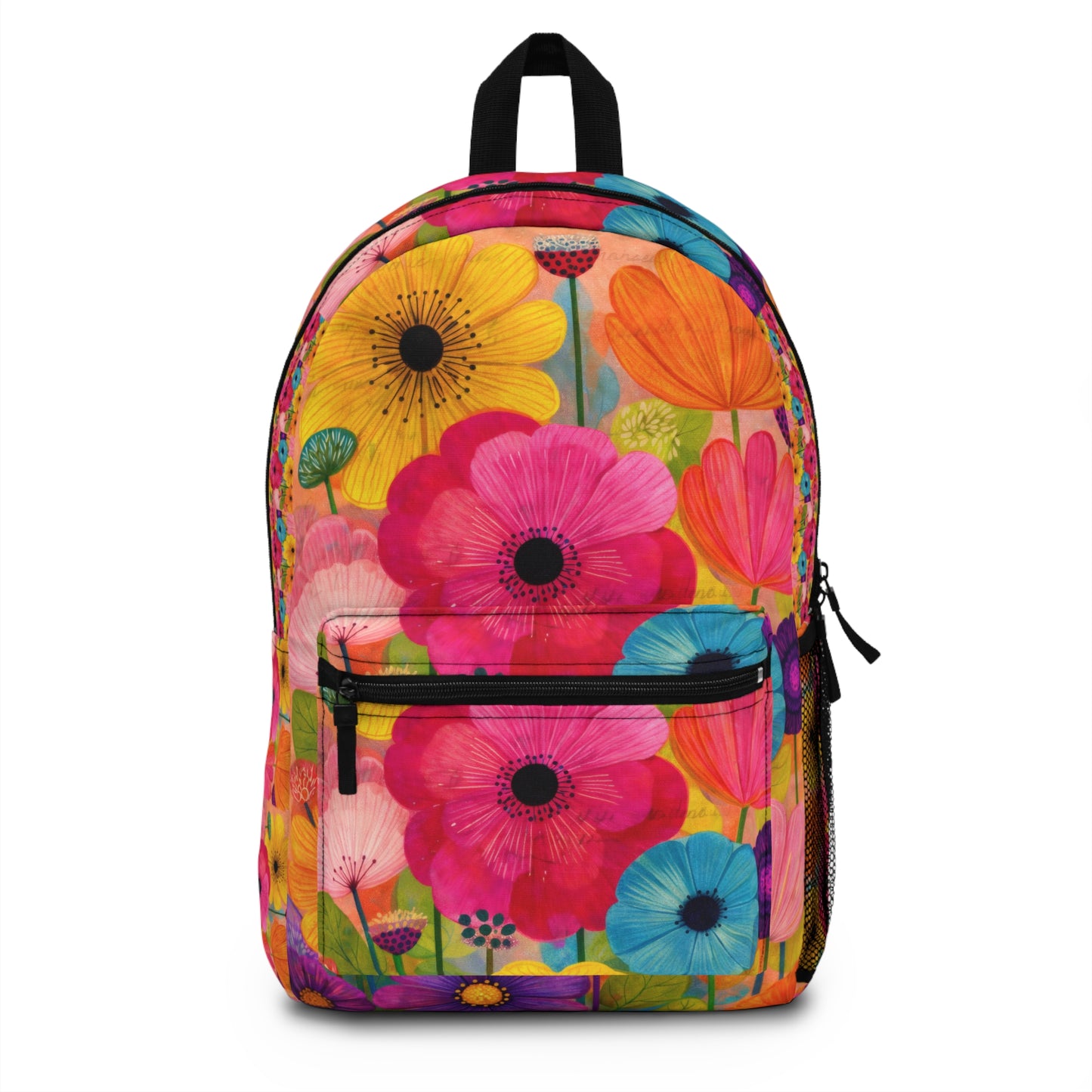 Floral Burst Backpack — Colorful Flower Print School & Travel Bag