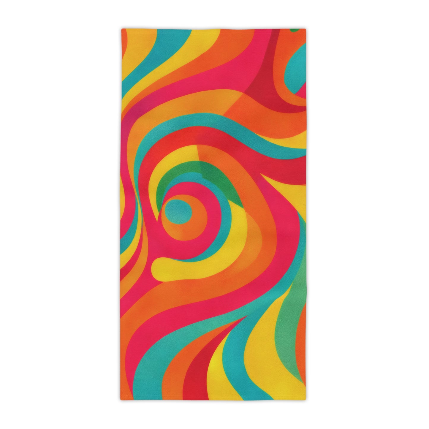 Psychedelic Swirl Beach Towel — Retro Rainbow Pool & Summer Towel