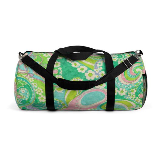 Green Paisley Duffel Bag – Floral Retro Travel Gym Bag