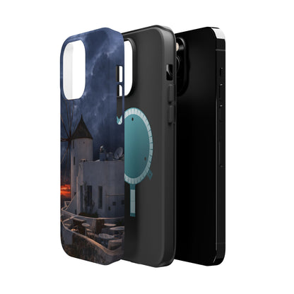 Santorini Windmill Sunset phone case | Magnetic impact-resistant case Greek Island Travel Gift
