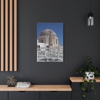 Santorini Dome Photography Matte Canvas