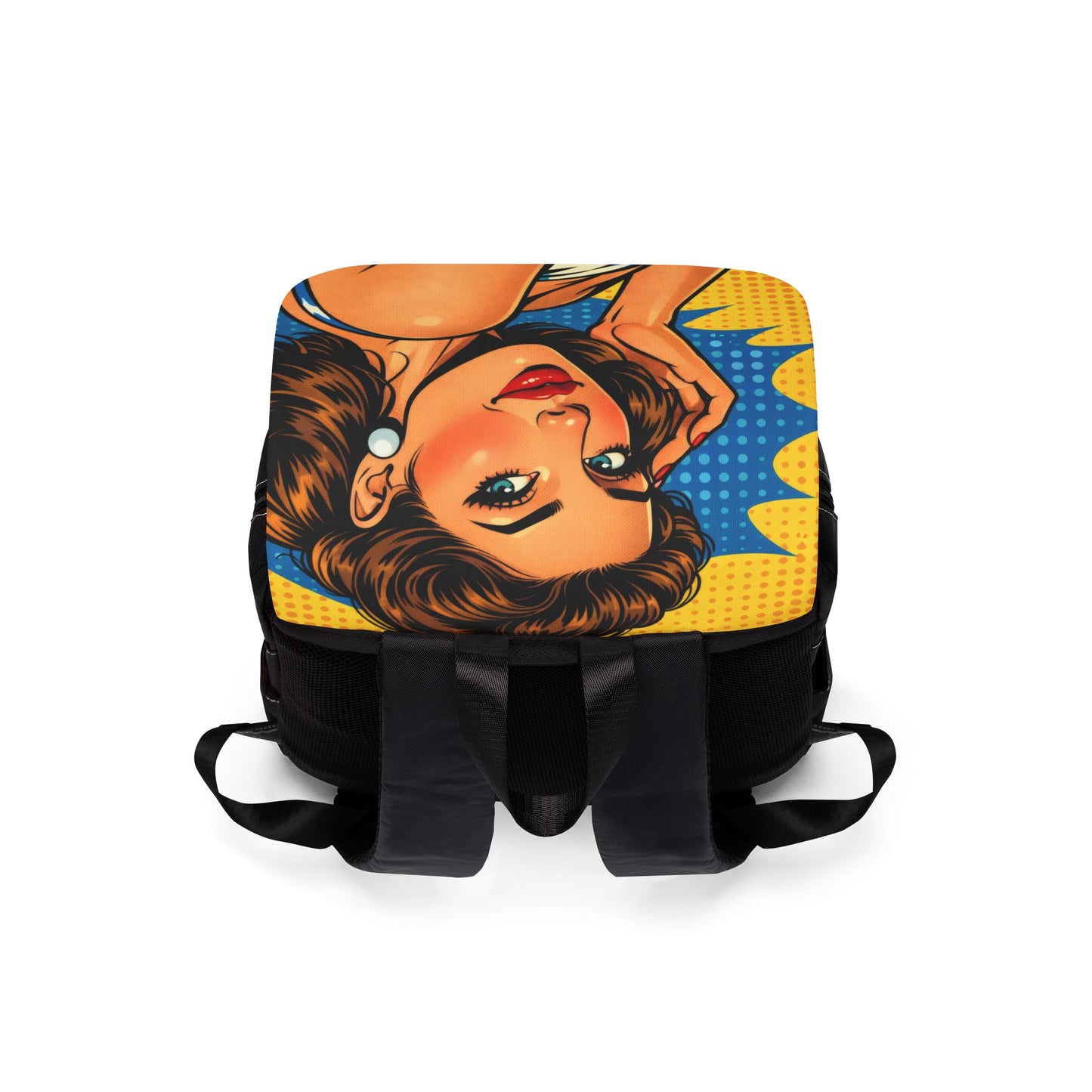Pop Art Pinup Flap Backpack – Retro Comic-Style Shoulder Bag