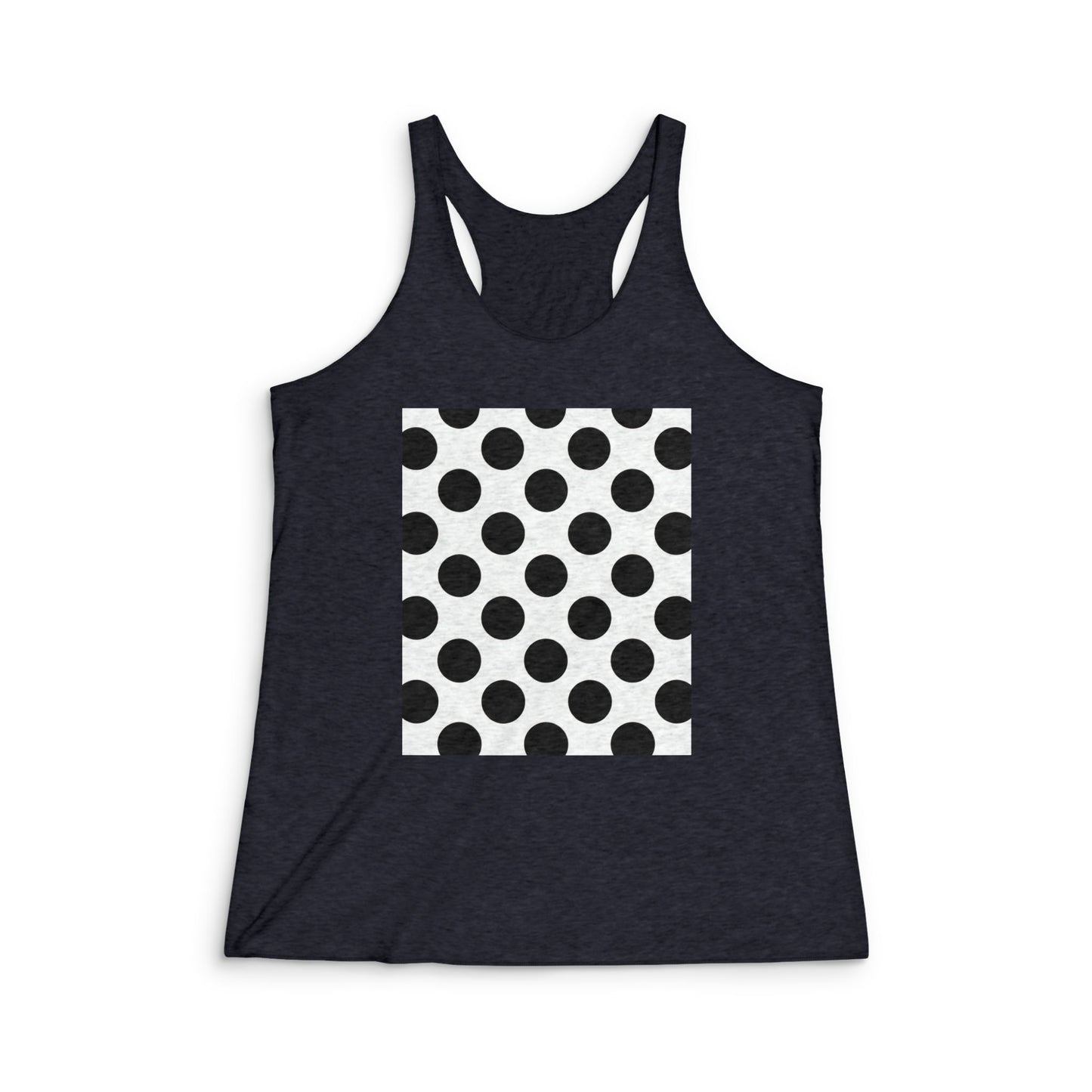 Polka Dot Square Racerback Tank Top — Retro Black & White Dot Graphic