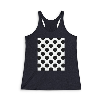 Polka Dot Square Racerback Tank Top — Retro Black & White Dot Graphic
