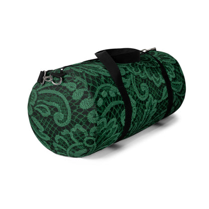 Emerald Lace Duffel Bag – Floral Pattern Travel & Gym Bag