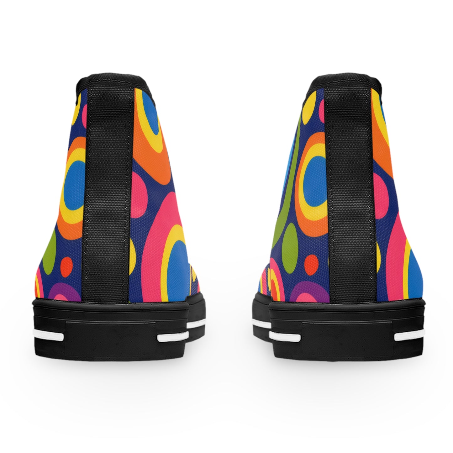 Retro Rainbow Circles Women's High Top Sneakers