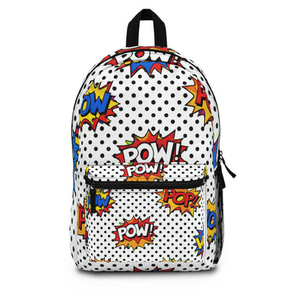 Comic Pop Art Backpack — "Pow!" "Wow!" Retro Graphic School Bag