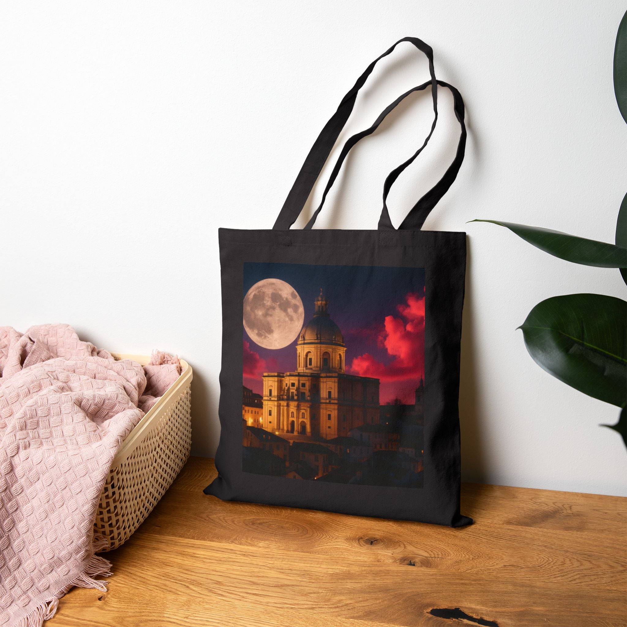 Moonlit Cathedral Canvas Tote Bag
