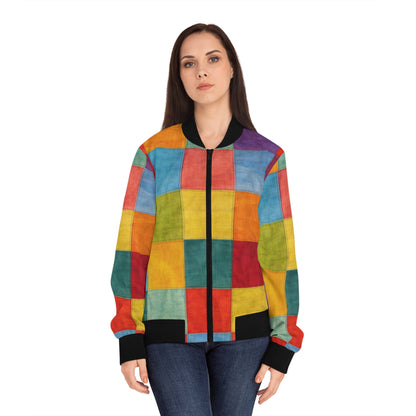 Colorblock Patchwork Women's Bomber Jacket