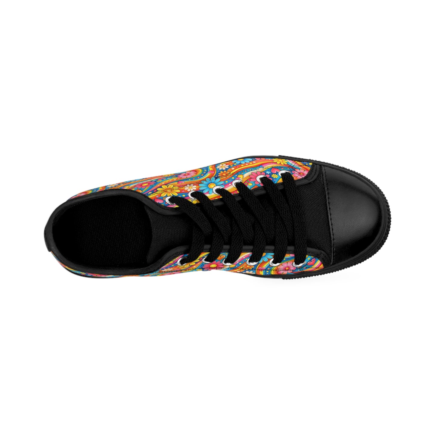 Floral Paisley Low-Top Sneakers — Colorful Boho Women's Shoes