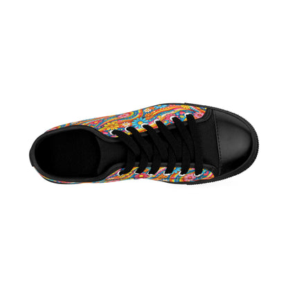 Floral Paisley Low-Top Sneakers — Colorful Boho Women's Shoes