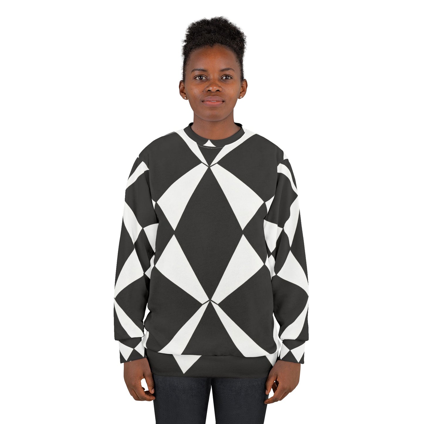 Vibrant 60s Mod Op-Art Geometric Diamond Sweatshirt