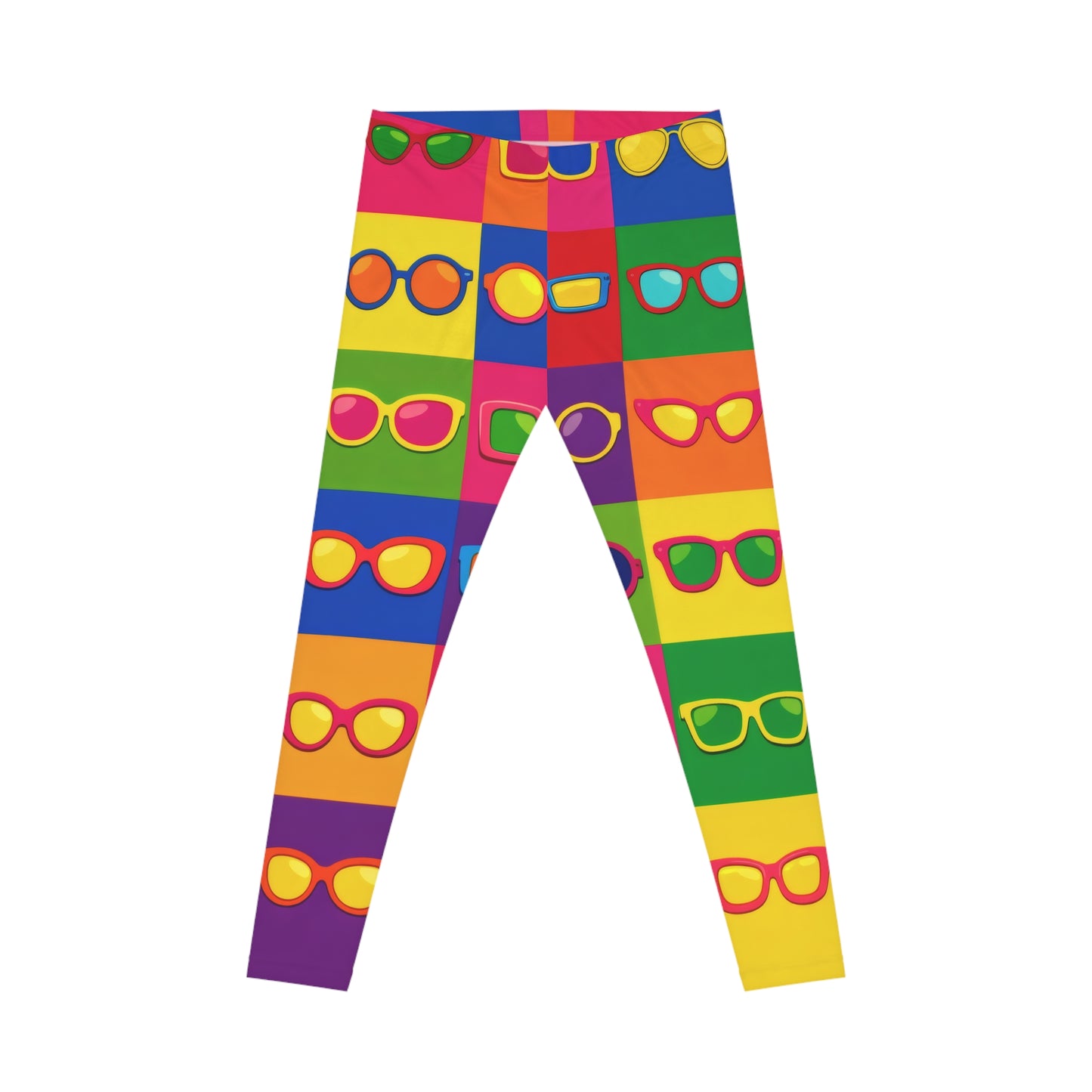 Colorful Sunglasses Pattern Leggings — Bold Rainbow AOP Women's Leggings