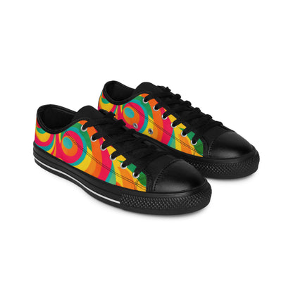 Women’s Sneakers — Colorful Swirl Retro Psychedelic Low-Top Shoes