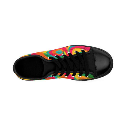 Women’s Sneakers — Colorful Swirl Retro Psychedelic Low-Top Shoes