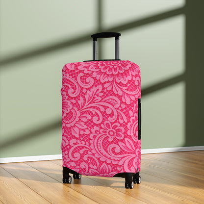 Pink Paisley Luggage Cover — Floral Travel Suitcase Protector