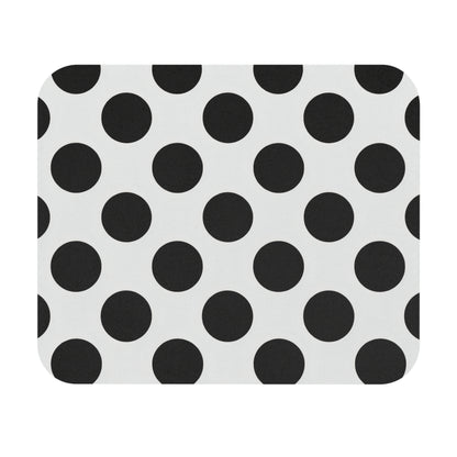 Polka Dot Mouse Pad — Black & White Retro Desk Accessory