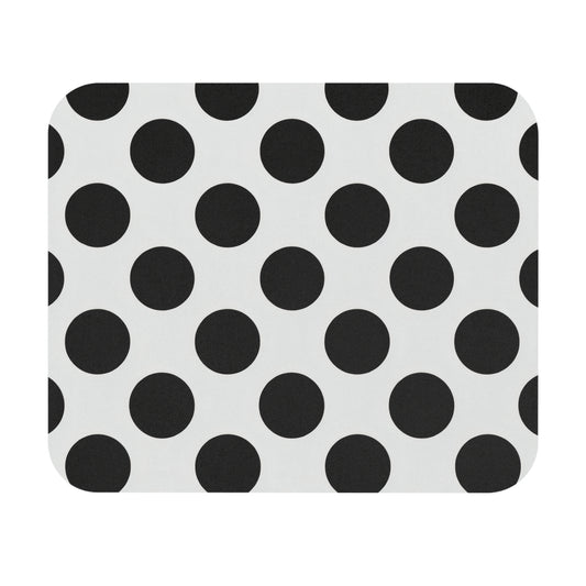 Polka Dot Mouse Pad — Black & White Retro Desk Accessory