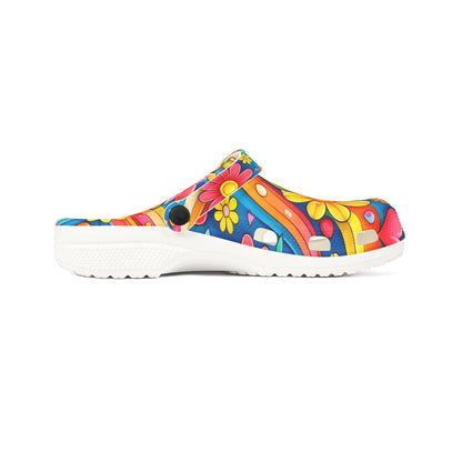 Colorful Floral Clogs — Vibrant Daisy EVA Foam Slip-On Shoes
