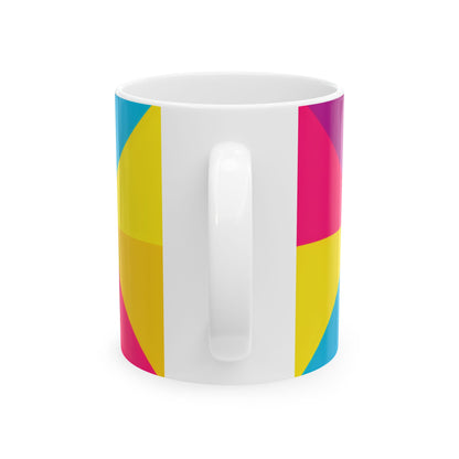 Colorblock Pinwheel Ceramic Mug | Bold Geometric Coffee Cup (11oz, 15oz)