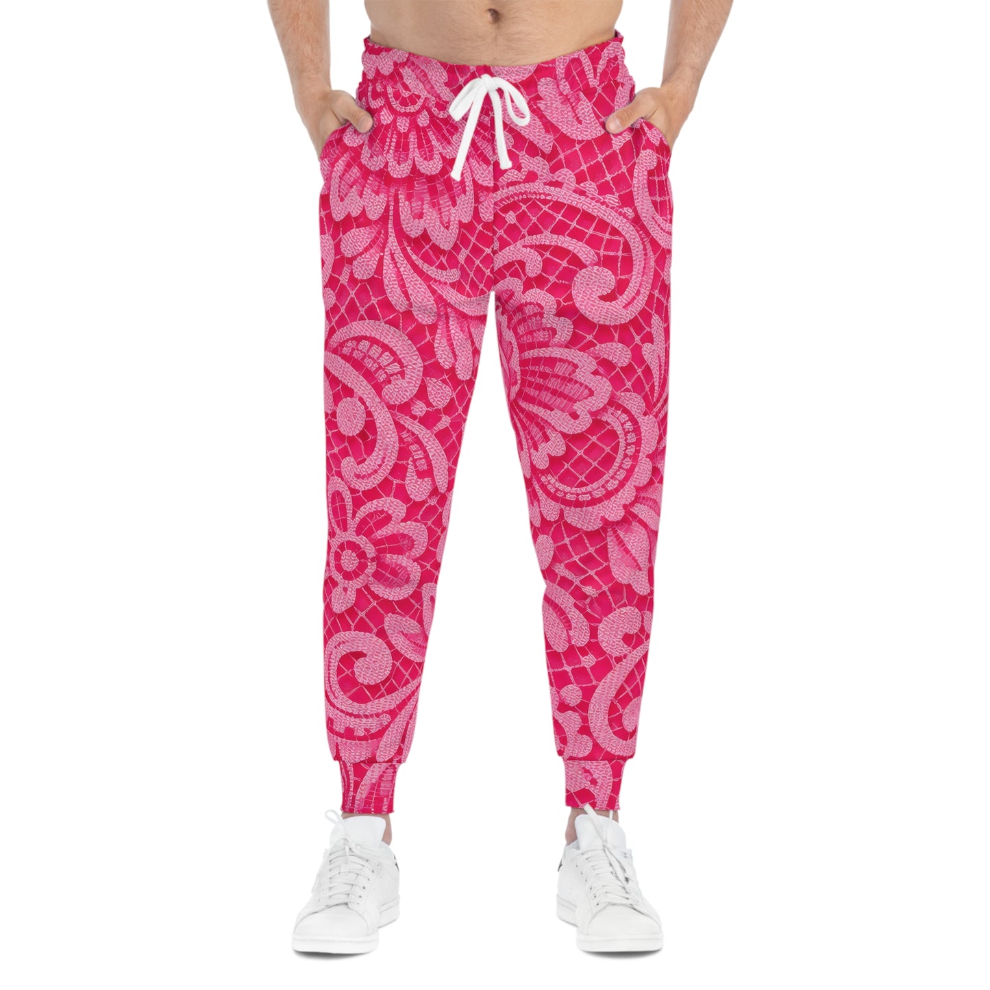 Pink Floral All-Over Print Joggers — Women's Patterned Athletic Sweatpants