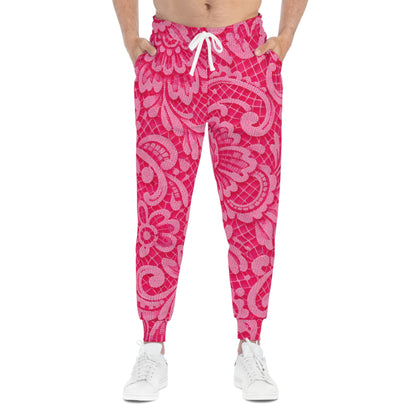 Pink Floral All-Over Print Joggers — Women's Patterned Athletic Sweatpants