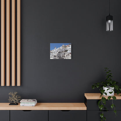 Oia Santorini White Houses Canvas — Matte Stretched Greek Island Wall Art