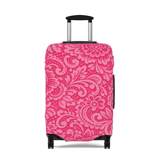 Pink Paisley Luggage Cover — Floral Travel Suitcase Protector