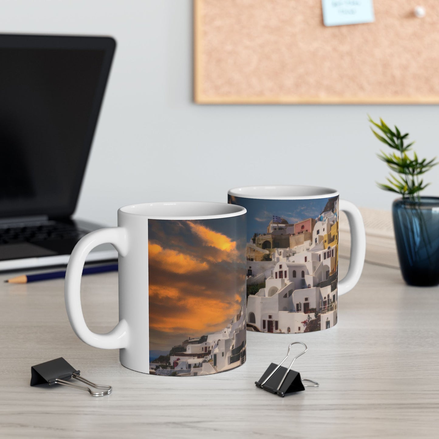 Oia Santorini Sunset Mug — Greece Coffee Cup Mediterranean Travel Gift
