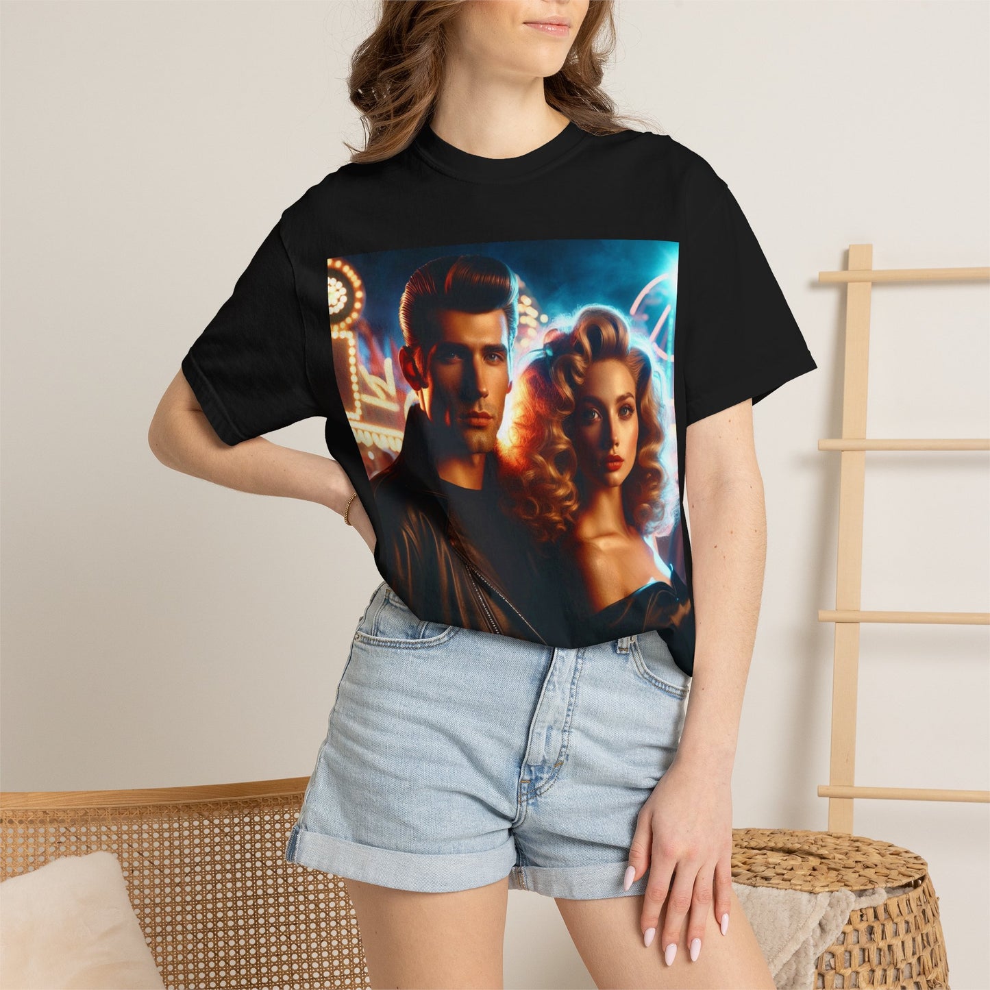 Summer Nights Cinema Tee — Vintage 1950s Carnival Romance Graphic T-Shirt