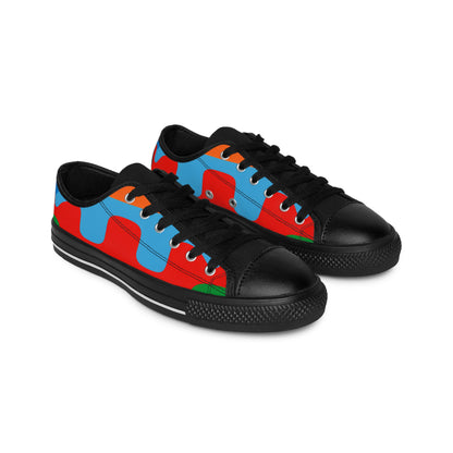 Colorful Wave Pattern Women's Sneakers — Bright Retro Casual Shoes