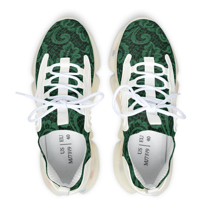 Eco-Friendly Women's Mesh Sneakers - Stylish Green Floral Design