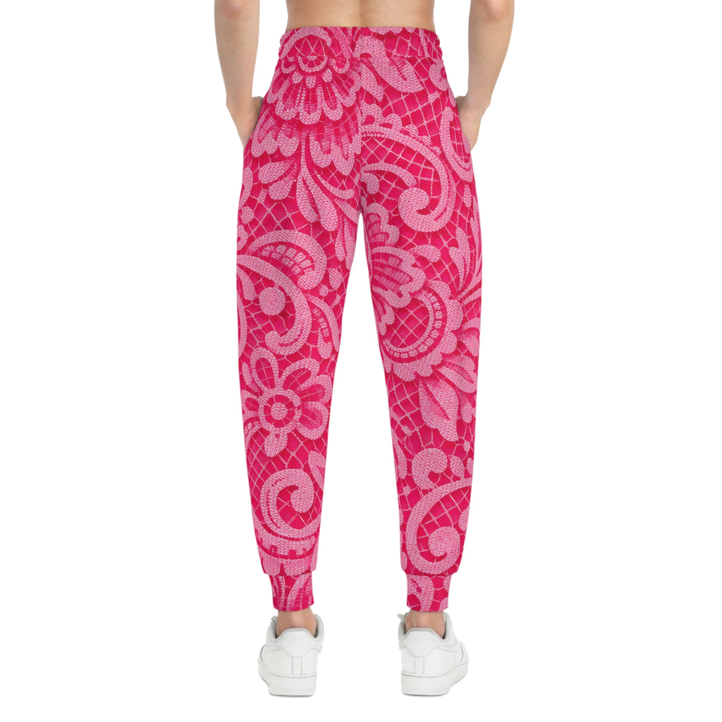 Pink Floral All-Over Print Joggers — Women's Patterned Athletic Sweatpants