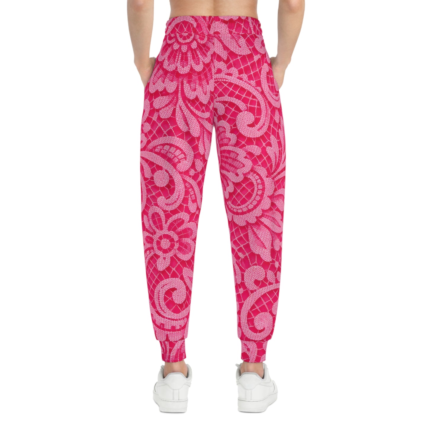 Pink Floral All-Over Print Joggers — Women's Patterned Athletic Sweatpants