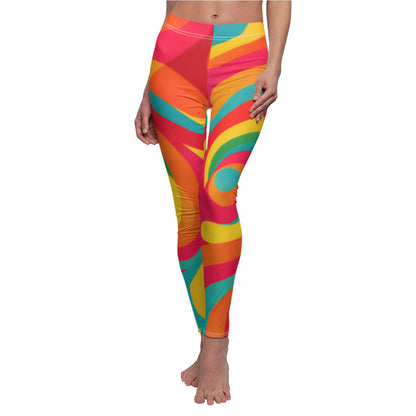 Psychedelic Swirl Leggings — Vibrant Retro 70s-Inspired All-Over Print