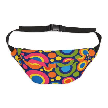 Retro Rainbow Circle Fanny Pack — Colorful 70s-Inspired Hip Bag for Festivals & Travel