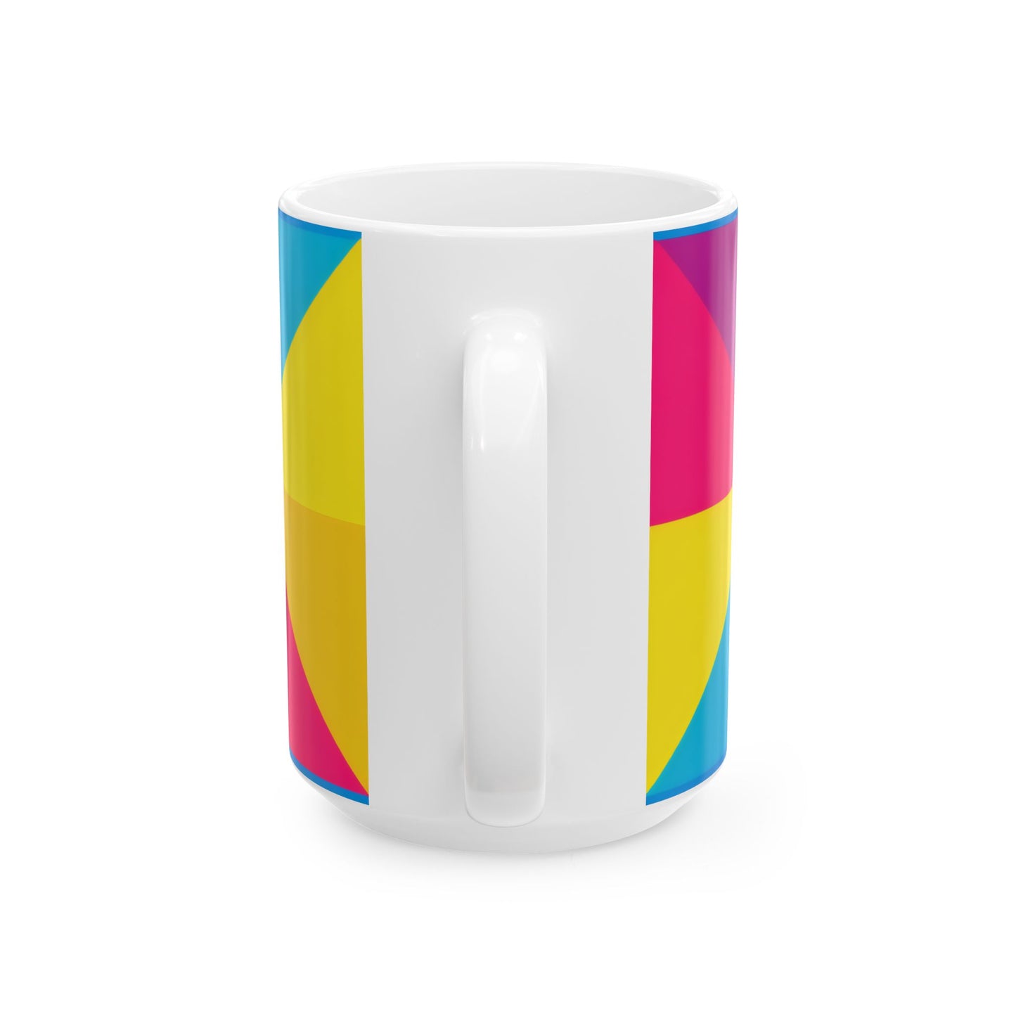 Colorblock Pinwheel Ceramic Mug | Bold Geometric Coffee Cup (11oz, 15oz)