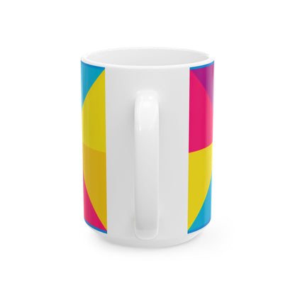 Colorblock Pinwheel Ceramic Mug | Bold Geometric Coffee Cup (11oz, 15oz)