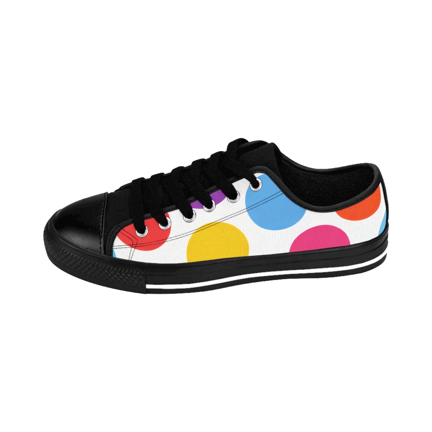 Polka Dot Women's Sneakers — Colorful Retro Dots Casual Shoes