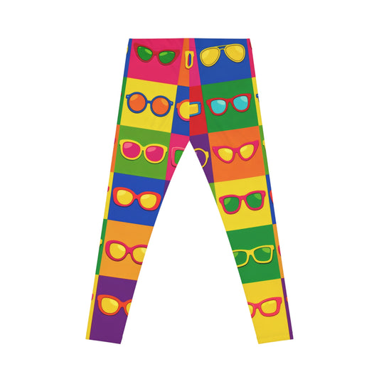 Colorful Sunglasses Pattern Leggings — Bold Rainbow AOP Women's Leggings