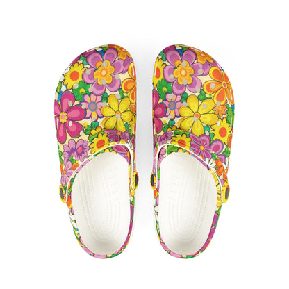 Floral Garden Foam Clogs — Colorful EVA Slip-On Shoes