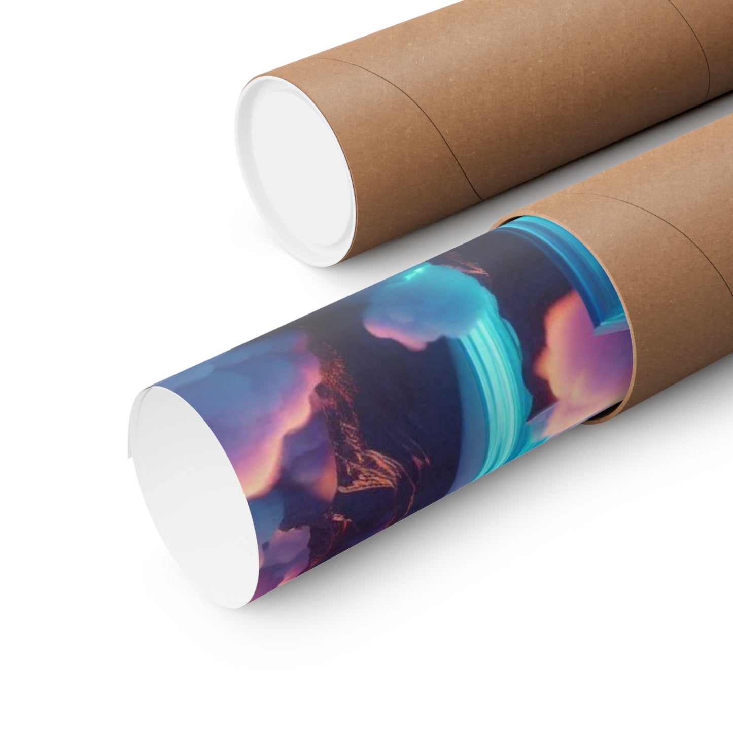 Dreamy Sunset Cloud City Matte Poster — Vertical Wall Art