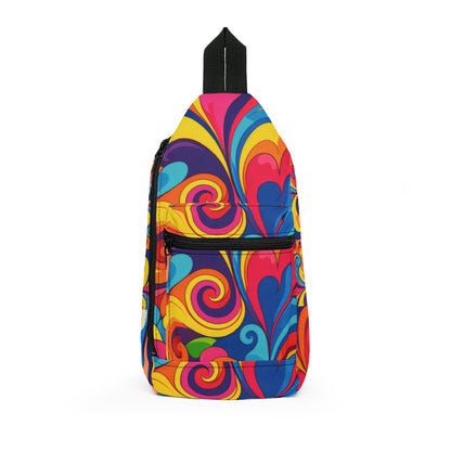 Psychedelic Swirl Sling Bag — Colorful Abstract Crossbody