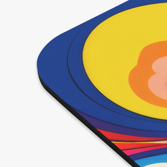 Psychedelic Retro Swirl Mouse Pad — Colorful 60s Floral Desk Mat