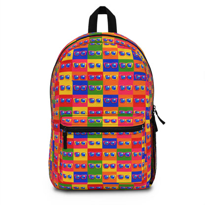 Colorful Retro Sunglasses Pattern Backpack – Pop Art Checkerboard Daypack