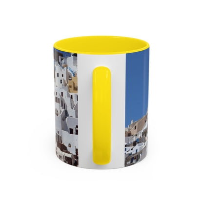Santorini White Houses Coffee Mug | Greece Travel Scene Accent Mug