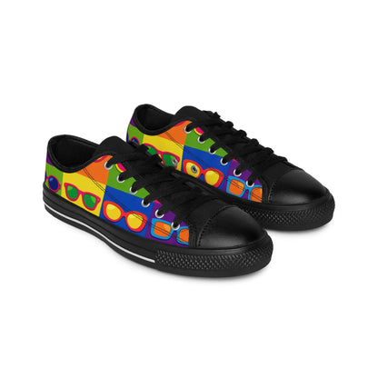 Colorblock Eyewear Pattern Women's Sneakers – Retro Rainbow Glasses Design