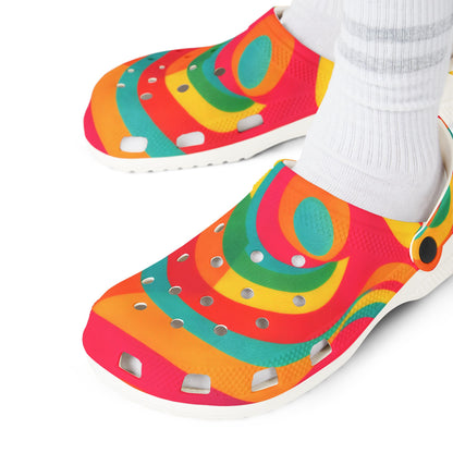 Colorful Swirl EVA Clogs — Psychedelic Comfort Slip-Ons
